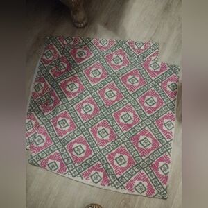 Pair John Robshaw Linen Pillow Covers Pink Green 20"X20" Zip